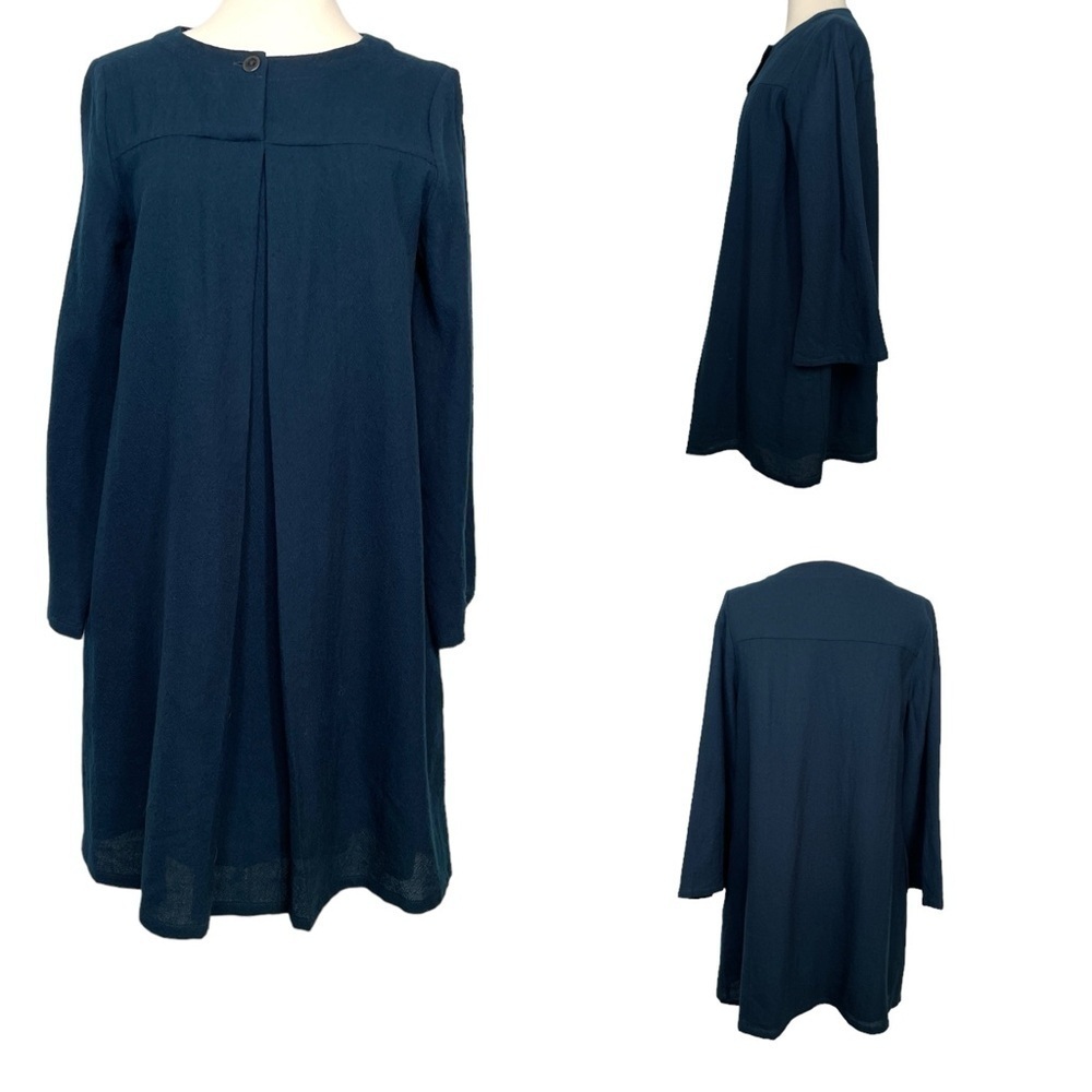 A.P.C. Long Sleeve Wool/Silk Dress in Teal